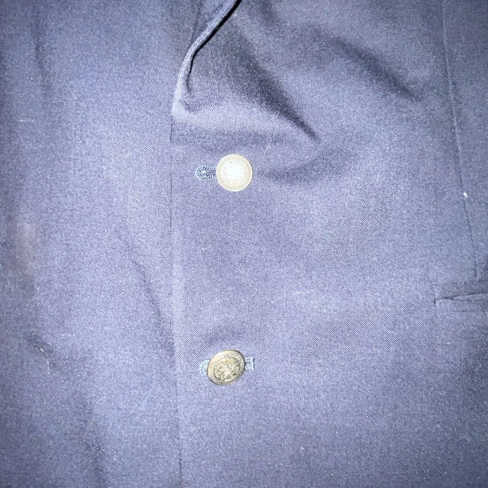 Oscar De La Renta Menswear WoolBlazer Suit Jacket Navy Blue Size 42 R